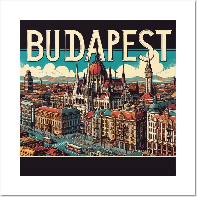 Budapest Travel Retro Poster Wall Art by TomFrontierArt